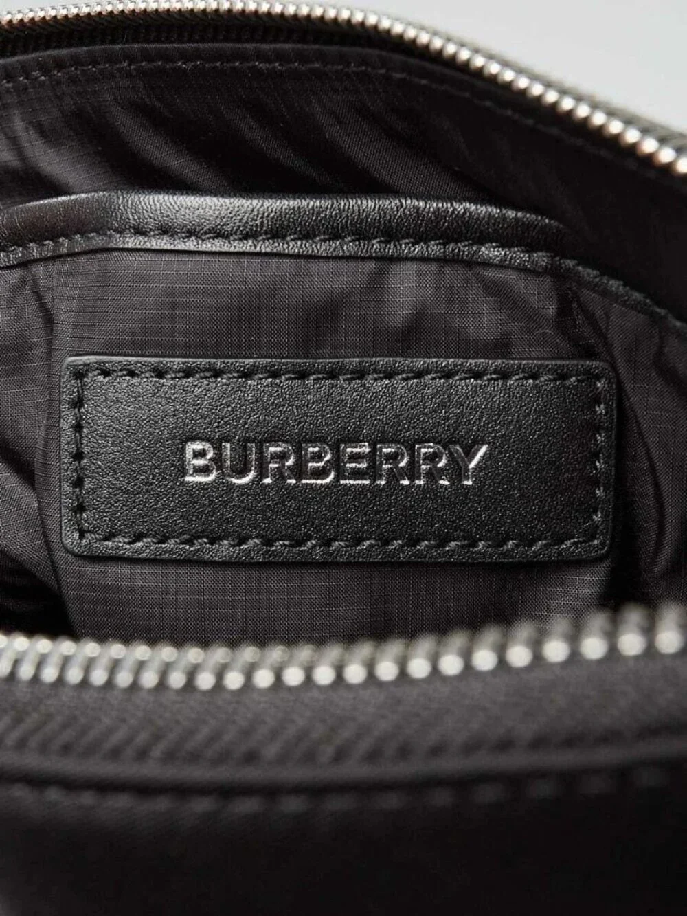 Burberry Black Nylon Logo Print Small Shoulder Bag - Picture 9 of 12